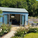 Modern shed and living space in renovated garden in Perth.