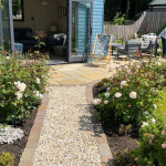 Stone path leading to sitting area in Dundee