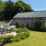 Natural looking garden design and patio in Dundee