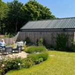 Natural looking garden design and patio in Dundee