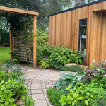 Timber arch and new shrubbery Dundee