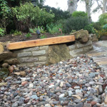 Modern stone sitting area and water feature in Angus