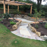 Stone paving and modern garden area Fife