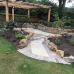 Stone paving and modern garden area Fife