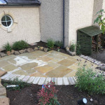 Flagstone path through landscaped garden in Monifieth