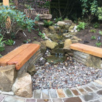 Stone garden sitting area in Angus